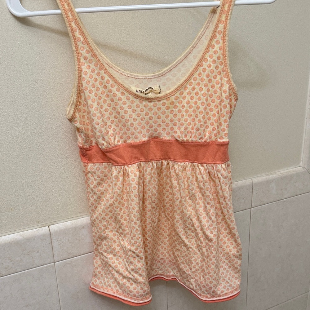 Hollister Peach Polka Dot Tank Top